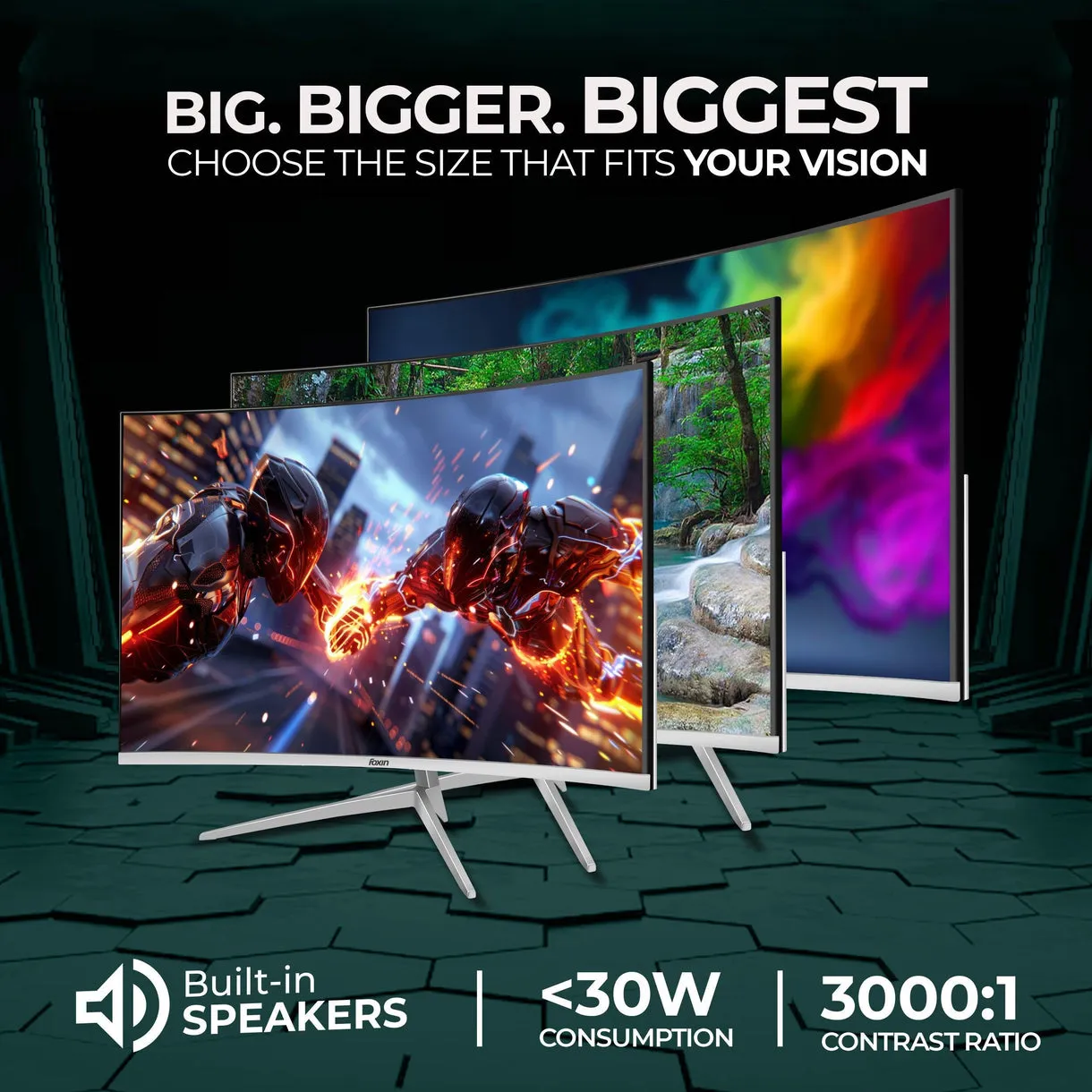 Foxin LED Monitor 24" Curved FHD 100Hz with Speaker (Elite Pro 24) view 6